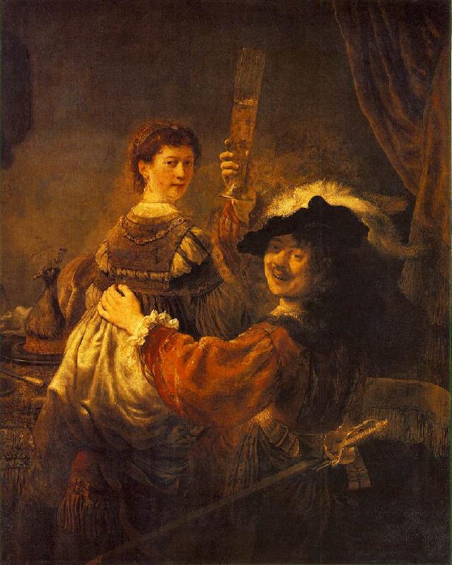 REMBRANDT Harmenszoon van Rijn Rembrandt and Saskia in the Scene of the Prodigal Son in the Tavern dh oil painting image